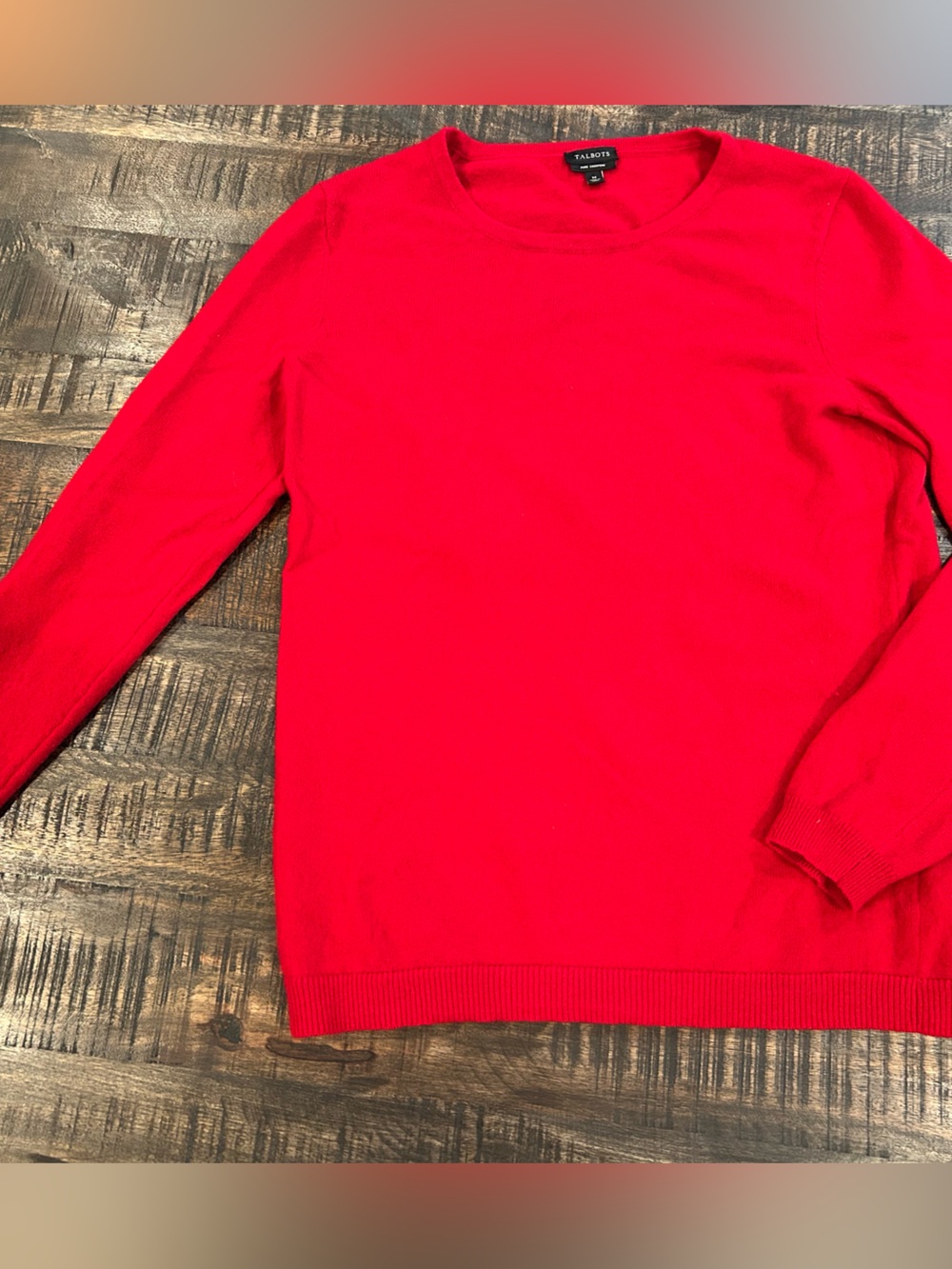 Talbots Cashmere Sweater Size Medium Red Top